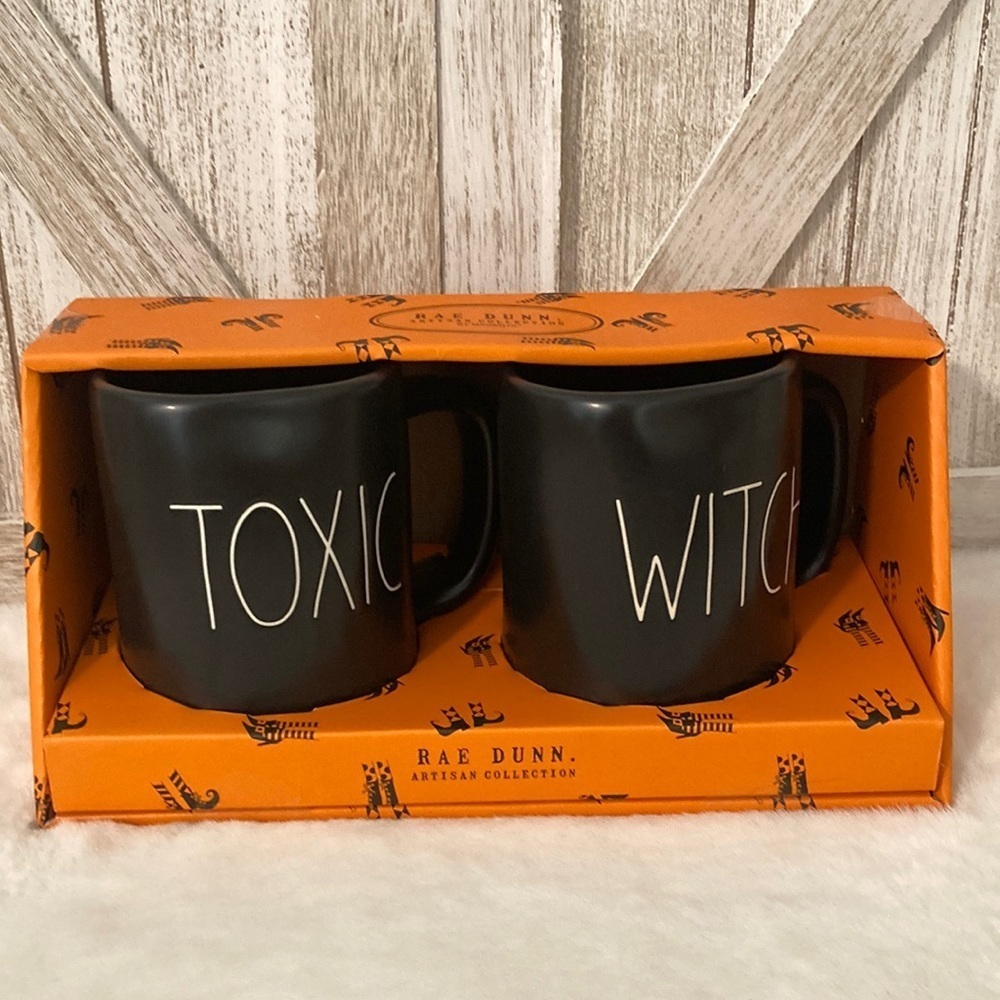 Rae Dunn Toxic and Witch Mug Set